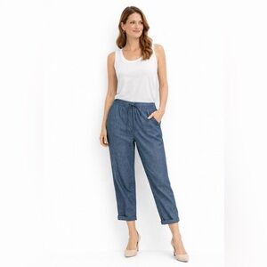 J. Crew Women's Denim Blue Cropped Pants comfy